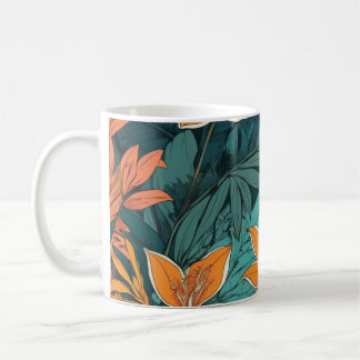 Exotische Tropische Bloem Botanisch Koffiemok