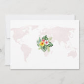 Exotische Tropische Bloem Gouden Wereldkaart Trouw Kaart (Achterkant)
