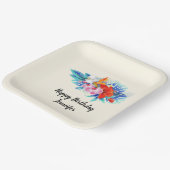 Exotische tropische bloemen afgelopen dag papieren bordje (Gebogen)