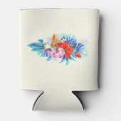 Exotische tropische bloemen in roze en Aqua Blikjeskoeler (Voorkant)