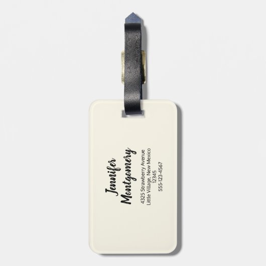 Exotische tropische bloemen in roze en Turquoise Bagagelabel (Achterkant verticaal)