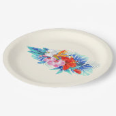 Exotische tropische bloemen in roze en Turquoise Papieren Bordje (Gekanteld)