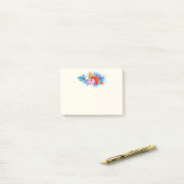 Exotische tropische bloemen in roze en Turquoise Post-it® Notes (Op bureau)