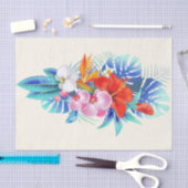 Exotische tropische bloemen in roze en Turquoise Tissuepapier (Craft)