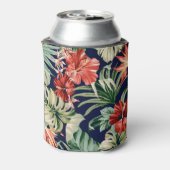 Exotische tropische bloemen kunstwerk. blikjeskoeler (Blikje Achterkant)