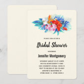 Exotische Tropische Bloemen Roze & Aqua Bruidsmeis Kaart (Voorkant / Achterkant)