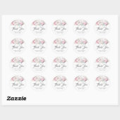 Exotische tropische bloemen roze bruiloft ronde sticker (Vel)