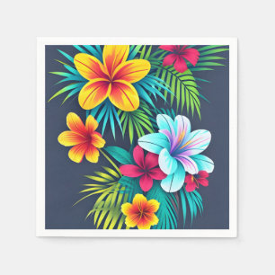 Exotische tropische bloemen servet