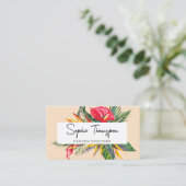 Exotische tropische bloemen visitekaartje (Staand voorkant)