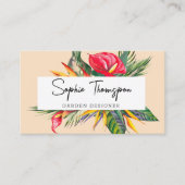 Exotische tropische bloemen visitekaartje (Voorkant)