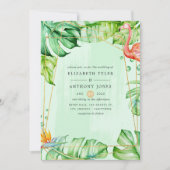 Exotische tropische geometrische bruiloft kaart (Voorkant)