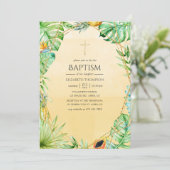 Exotische tropische geometrische doop kaart (Staand voorkant)