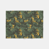 Exotische tropische groene jaguar-palmbladeren pat fleece deken (Voorkant (Horizontaal))