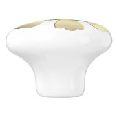 Exotische Tropische Hippie Daisy Bloem Wit Groen Keramische Knop (Zijkant)