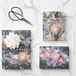 Exotische Tropische Koning Protea Waterverf Flower Inpakpapier Vel