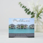 Exotische Tropische Maldiven Beach Bungalow Briefkaart (Staand voorkant)