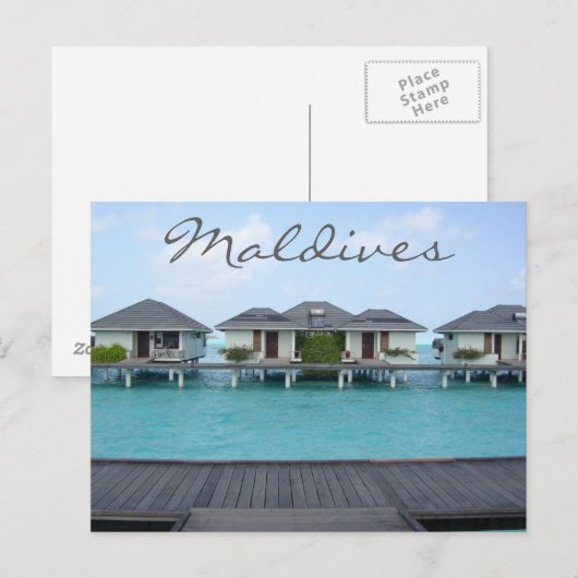 Exotische Tropische Maldiven Beach Bungalow Briefkaart (Voorkant / Achterkant)