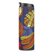 Exotische tropische mix van vruchten. Helderbloemn Thermosbeker (Geroteerd rechts)