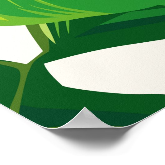 Exotische tropische natuurlijke groene bladeren sa poster (Hoek)