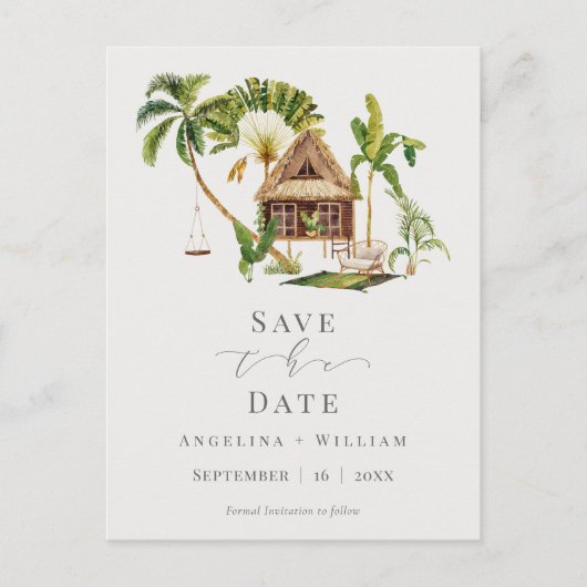 Exotische Tropische Oerwoud Weddenschap Opslaan Da Briefkaart (Voorkant)