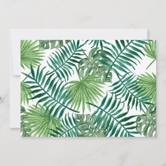 Exotische tropische palm blaast Bachelorette Kaart (Achterkant)