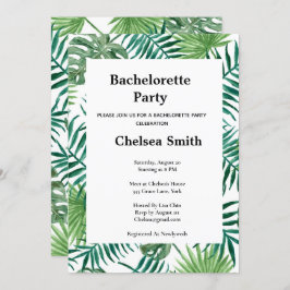 Exotische tropische palm blaast Bachelorette Kaart