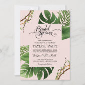 exotische tropische palm | Blush Vrijgezellenfeest Kaart (Voorkant)