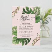 exotische tropische palm | Blush Vrijgezellenfeest Kaart (Staand voorkant)