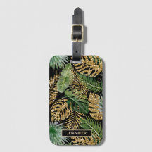 Exotische tropische palm laat faux Gold Glitter-na