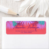 Exotische Tropische palm laat stijlvol Script Labe Etiket (Insitu)