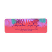 Exotische Tropische palm laat stijlvol Script Labe Etiket (Voorkant)