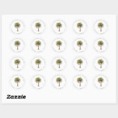 EXOTISCHE TROPISCHE PALM TREE ISLAND Retouradres Ronde Sticker (Vel)
