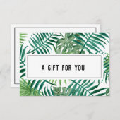 Exotische Tropische palmbladeren Witte cadeaubon (Voorkant / Achterkant)