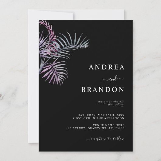 Exotische tropische palmbomen in één huwelijk kaart (Voorkant)