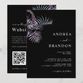 Exotische tropische palmbomen in één huwelijk kaart (Voorkant / Achterkant)