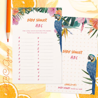 Exotische Tropische Papegaai Jungle Baby Shower AB