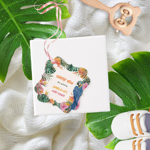 Exotische Tropische Papegaai Jungle Baby Shower Bedankjes Labels