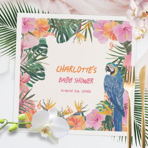 Exotische Tropische Papegaai Jungle Baby Shower Servet