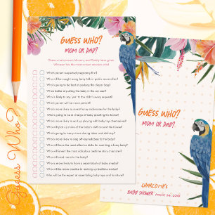 Exotische Tropische Papegaai Raad Wie Baby Shower