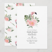Exotische Tropische Roze Flamingo Bruiloft