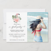 Exotische Tropische Roze Flamingo Graduation Party Kaart (Voorkant)