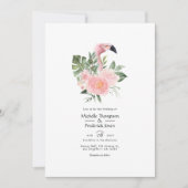 Exotische tropische roze flamingo Wedding Kaart (Voorkant)