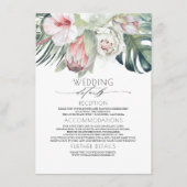 Exotische tropische strand bruiloft informatie gas informatiekaartje (Voorkant)