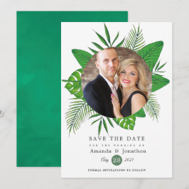 Exotische Tropische Strand Foto Bruiloft Save The Date