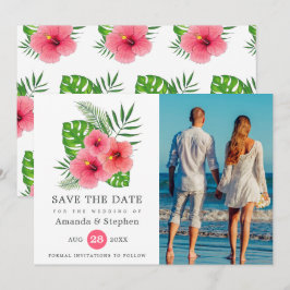Exotische Tropische Strand Foto Bruiloft Save The Date