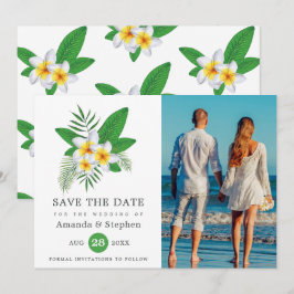 Exotische Tropische Strand Foto Bruiloft Save The Date