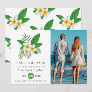 Exotische Tropische Strand Foto Bruiloft Save The Date