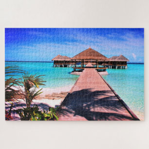 Exotische tropische strandpuzzel legpuzzel