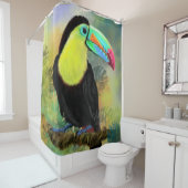 Exotische tropische Toco Shower Curtain Toucan Bir Douchegordijn (In situ)