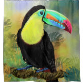 Exotische tropische Toco Shower Curtain Toucan Bir Douchegordijn (Voorkant)